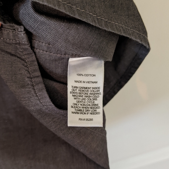 Express Dark Gray Short Sleeve Button Down Shirt Sz XL - Picture 4 of 6